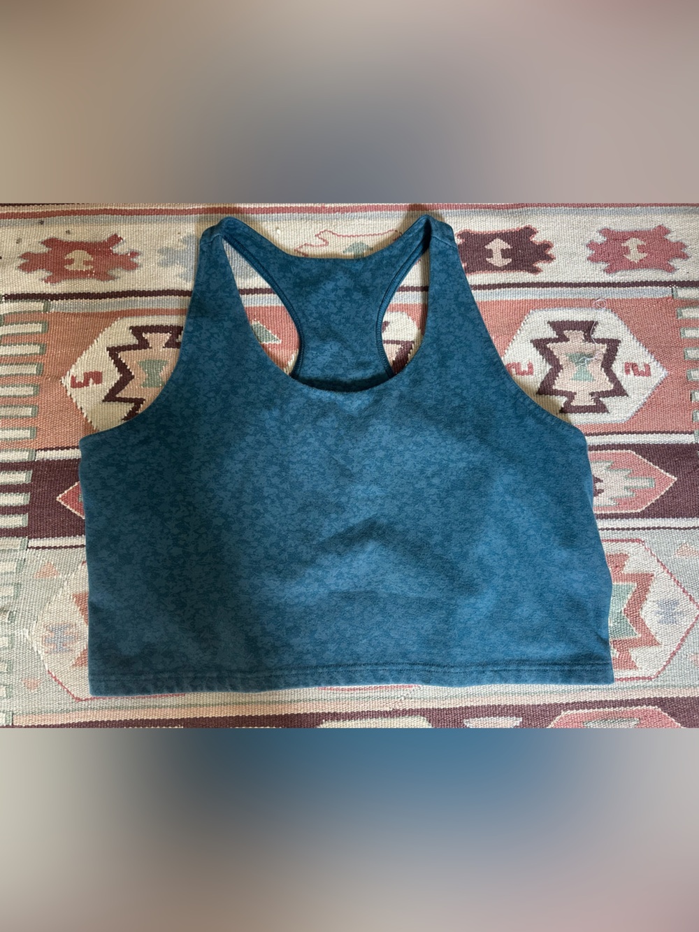 Pact teal organic cotton crop top/sports bra (size XXL)